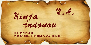 Minja Andonov vizit kartica